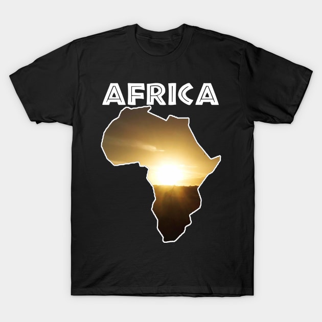 African Wildlife Continent Giraffe Sunset T-Shirt by PathblazerStudios